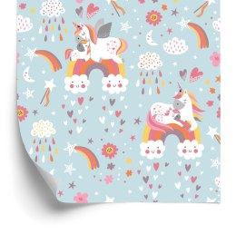 Tapeta Dla Dziewczynki Jednorożce, Chmury, Serca