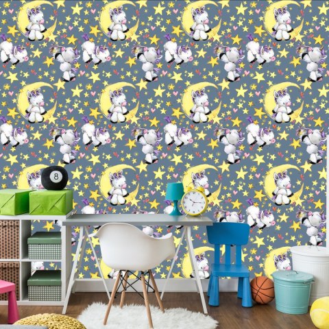 Tapeta Dla Dziewczynki Jednorożce Gwiazdy Księżyc