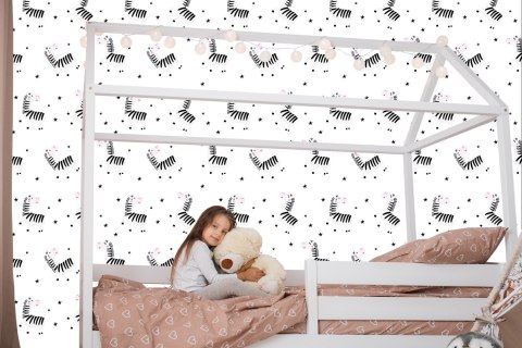 Tapeta Dla Dziewczynki Zwierzątka, Zebry, Gwiazdy