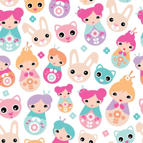 Tapeta Do Pokoju Dziewczynek Zwierzątka, Kwiaty