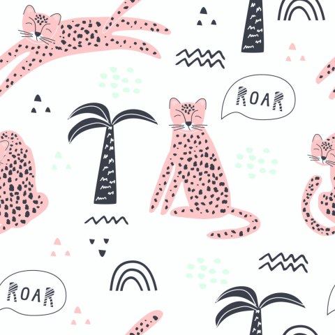 Tapeta Do Pokoju Dziewczynki Dzikie Zwierzęta Koty