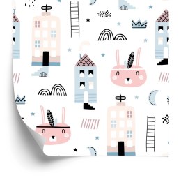 Tapeta Kolorowe Domki I Serduszka