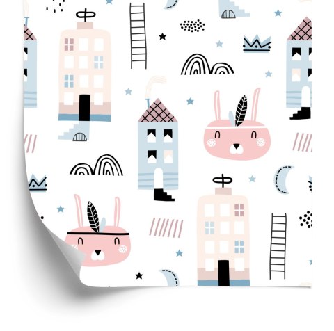 Tapeta Kolorowe Domki I Serduszka