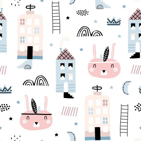 Tapeta Kolorowe Domki I Serduszka