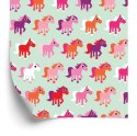 Tapeta Kolorowe Konie, Pokój Dziewczynki