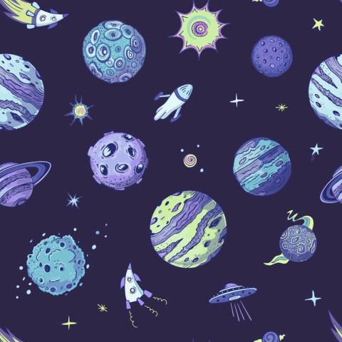 Tapeta Niebieski Kosmos I Planety