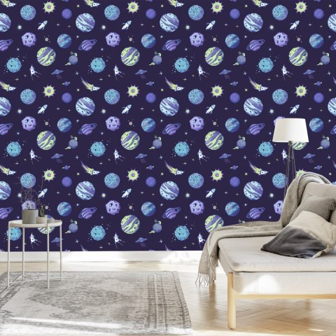 Tapeta Niebieski Kosmos I Planety