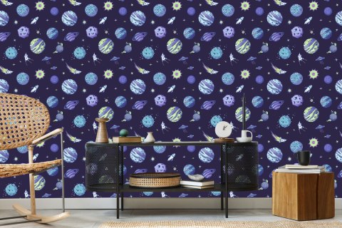 Tapeta Niebieski Kosmos I Planety