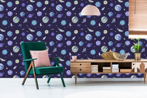 Tapeta Niebieski Kosmos I Planety