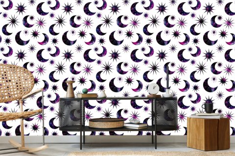 Tapeta Słońce Księżyc W Stylu Galaxy