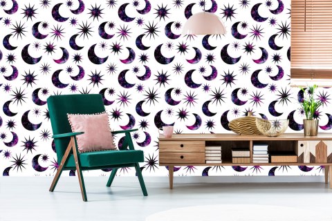 Tapeta Słońce Księżyc W Stylu Galaxy