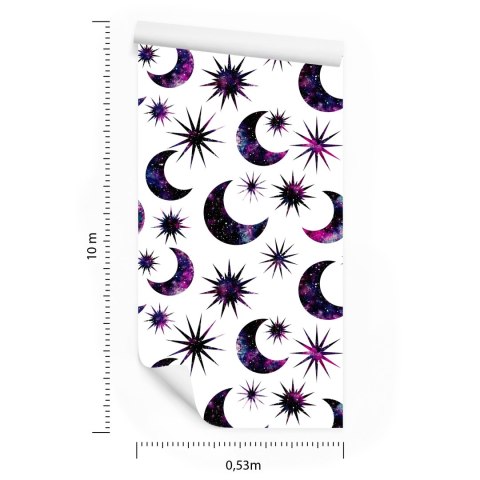 Tapeta Słońce Księżyc W Stylu Galaxy