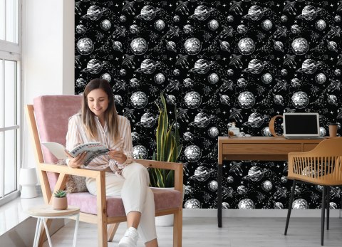 Tapeta Statki Kosmiczne Pośród Planet