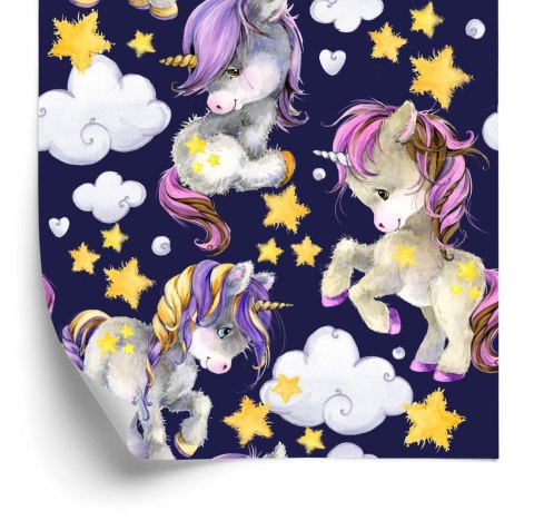 Tapeta W Jednorożce Chmury Dla Dziewczynek