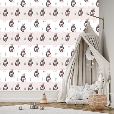 Tapeta Wesołe Indianki Z Kotkami I Piórkami