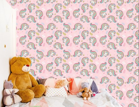 Tapeta Bajkowa Dla Dzieci, Rośliny, Jednorożce