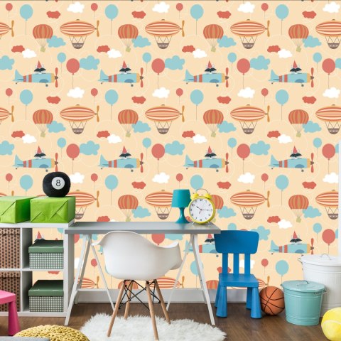 Tapeta Balony Na Tle Samolotów