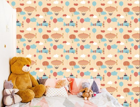 Tapeta Balony Na Tle Samolotów