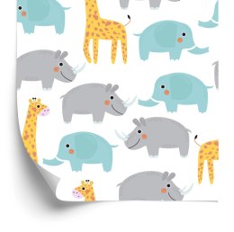 Tapeta Dla Chłopca, Pastelowe Zwierzątka, Safari