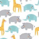 Tapeta Dla Chłopca, Pastelowe Zwierzątka, Safari