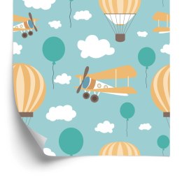 Tapeta Dla Dzieci Balony, Chmurki, Samoloty, Niebo