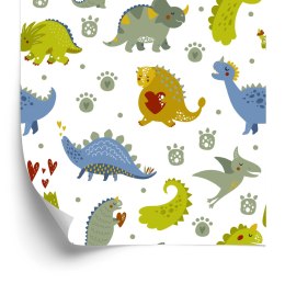 Tapeta Dla Dzieci, Dinozaury Kropki Serca