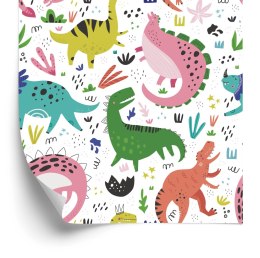 Tapeta Dla Dzieci - Kolorowe Dinozaury