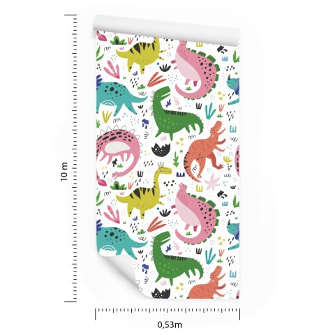 Tapeta Dla Dzieci - Kolorowe Dinozaury