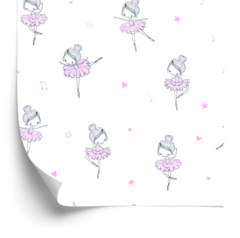 Tapeta Dla Dziewczynki Baletnice Serduszka Gwiazdy