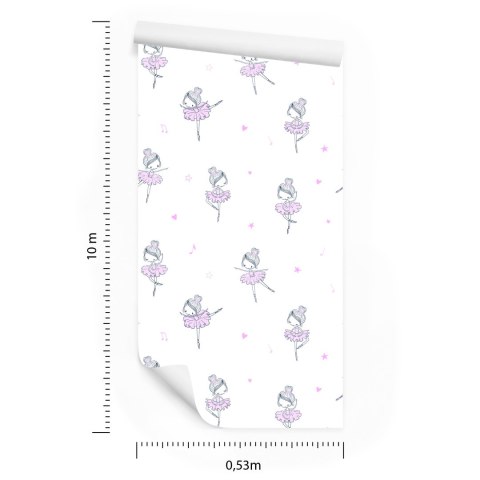 Tapeta Dla Dziewczynki Baletnice Serduszka Gwiazdy