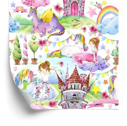 Tapeta Do Pokoju Dziecka Smoki, Jednorożce Z Bajki