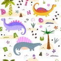 Tapeta Kolorowa Dinozaury Palmy, Do Pokoju Dziecka