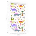 Tapeta Kolorowa Dinozaury Palmy, Do Pokoju Dziecka
