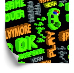 Tapeta Młodzieżowa Piksele Kolorowe Napisy Wzór 3D