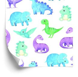 Tapeta W Kolorowe Dinozaury, Do Pokoju Chłopca