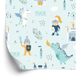 Tapeta Zamek, Smoki, Rycerze Z Bajki, Dla Chłopca