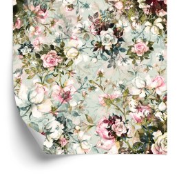 Tapeta Do Sypialni Róże Kwiaty Liście Natura 3D