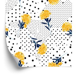 Tapeta Kwiaty I Kropki