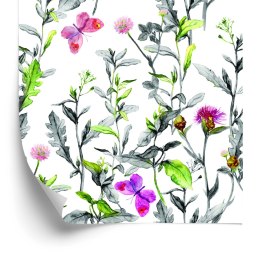 Tapeta Kwiaty Łąka Akwarela