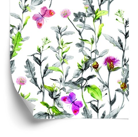 Tapeta Kwiaty Łąka Akwarela