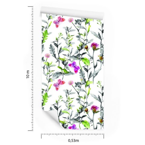 Tapeta Kwiaty Łąka Akwarela