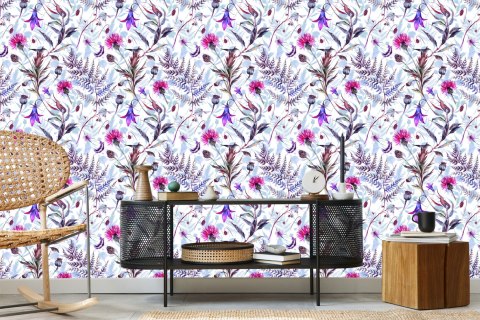 Tapeta Kwiaty Polne Akwarela