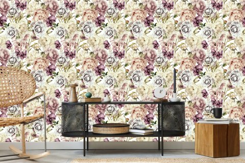 Tapeta Kwiaty W Pastelowych Barwach