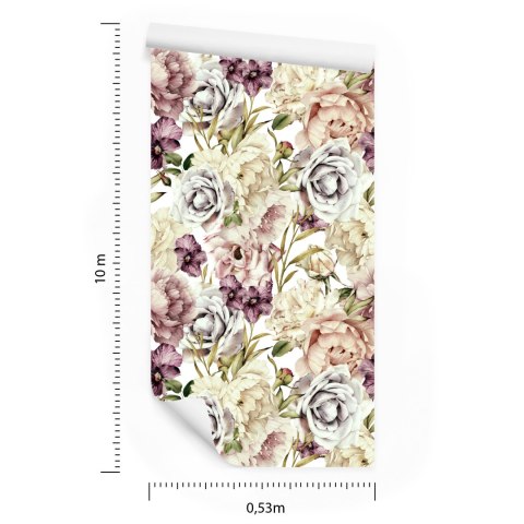 Tapeta Kwiaty W Pastelowych Barwach