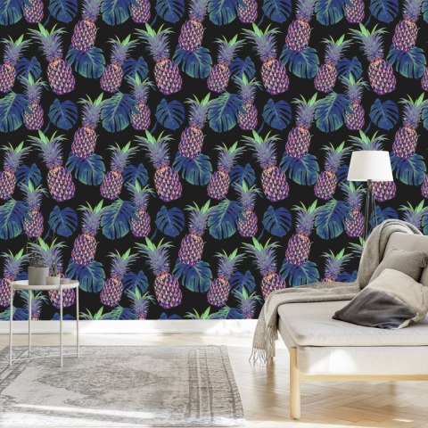 Tapeta Ananasy Z Liśćmi Monstery