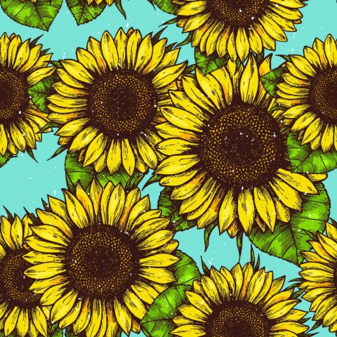 Tapeta Bukiet Słoneczników Retro