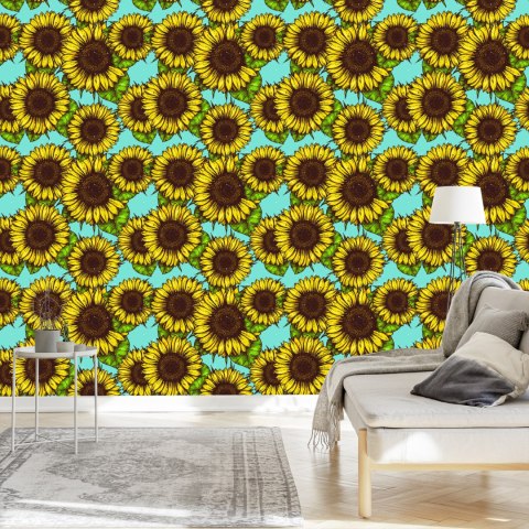 Tapeta Bukiet Słoneczników Retro