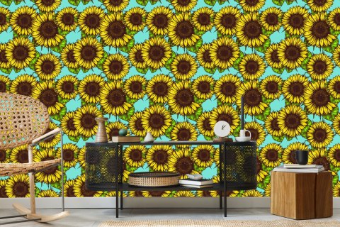 Tapeta Bukiet Słoneczników Retro