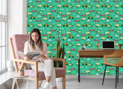 Tapeta Dla Dzieci - Kolorowe Auta I Motocykle