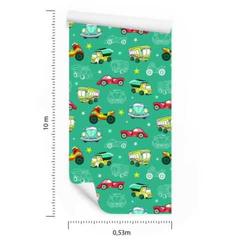 Tapeta Dla Dzieci - Kolorowe Auta I Motocykle